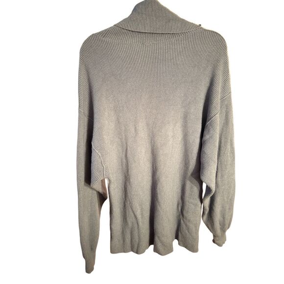 Free People Ottoman Slouchy Tunic Sweater Womens M Funnel Neck Ribbed Knit Slate - Picture 2 of 9